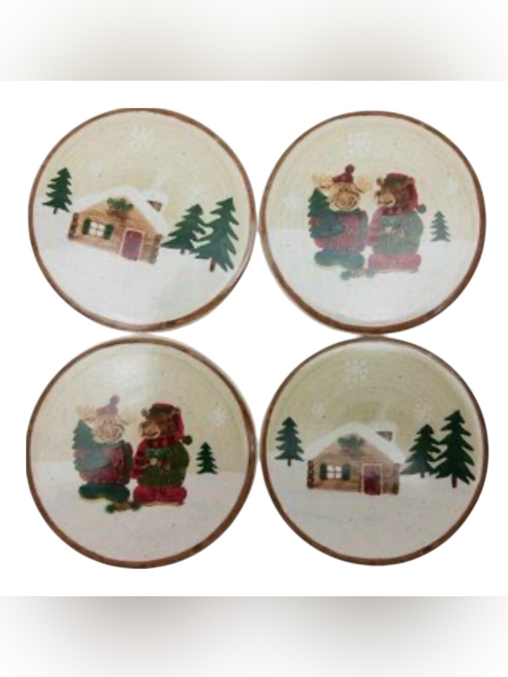 St. Nicholas Square Vintage Holiday Coasters with Cabin and Characters brand new